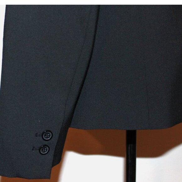 Anne Klein Black Blazer 6 Petite Lined Button Front Jacket with Pockets - Picture 6 of 7